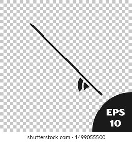 Black Surfboard icon isolated on transparent background. Surfing board. Extreme sport. Sport equipment.  Vector Illustration