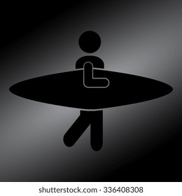 Black surfing vector