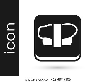 Black Sushi on cutting board icon isolated on white background. Asian food sushi on wooden board.  Vector