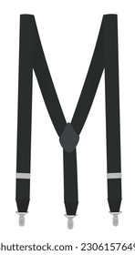 Black suspenders on white background. vector illustration