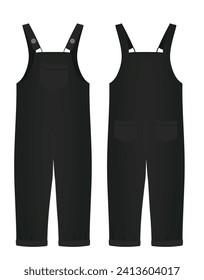 Black  suspenders pants. vector illustration