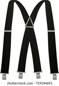 Black suspenders. vector illustration