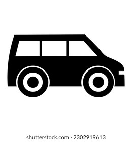 Black SUV car on white background. Off-road car. 4x4 car. 7-seat car. Editable color. EPS vector file