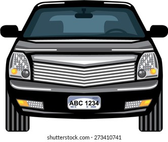 Black SUV front view vector