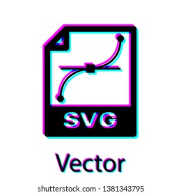 Black SVG file document icon. Download svg button icon isolated on white background. SVG file symbol. Vector Illustration