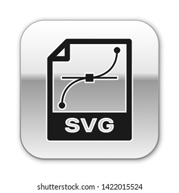 Black SVG file document icon. Download svg button icon isolated on white background. SVG file symbol. Silver square button. Vector Illustration