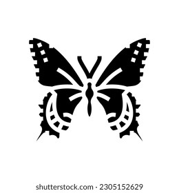 black swallowtail spring glyph icon vector. black swallowtail spring sign. isolated symbol illustration