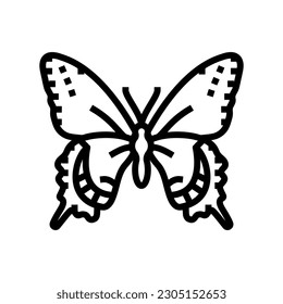 black swallowtail spring line icon vector. black swallowtail spring sign. isolated contour symbol black illustration