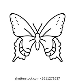 black swallowtail spring line icon vector. black swallowtail spring sign. isolated contour symbol black illustration