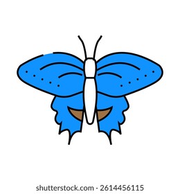 black swallowtail spring line icon vector. black swallowtail spring sign. isolated symbol illustration