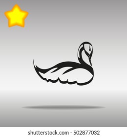 black swan Icon button logo symbol concept high quality on the gray background