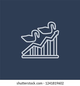 Black swan icon. Black swan linear design concept from Black swan collection. Simple element vector illustration on dark blue background.