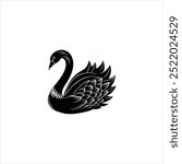  black swan icon  logo vector illustration