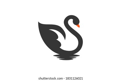Black swan and letter S logo
