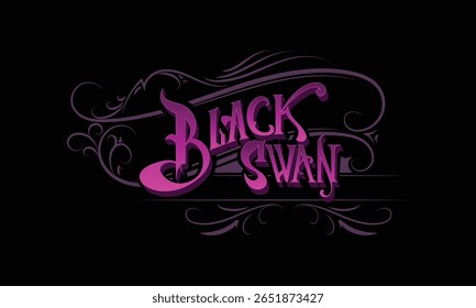 BLACK SWAN lettering custom style design