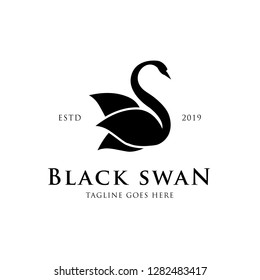 Black Swan Logo concept. Creative Minimal design template. Symbol for Corporate Business Identity. Creative Vector element