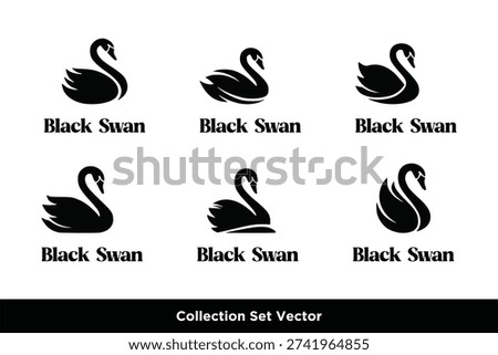 Black Swan Logo Design Collection and Graceful Bird Icons