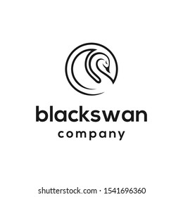 black swan logo design vector