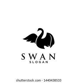 black swan logo icon design vector illustration