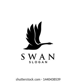 black swan logo icon design vector illustration