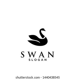 black swan logo icon design vector illustration