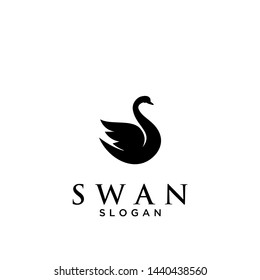 black swan logo icon design vector illustration