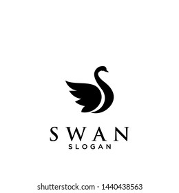 black swan logo icon design vector illustration