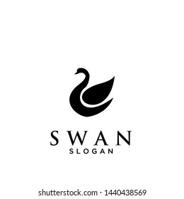 black swan logo icon design vector illustration