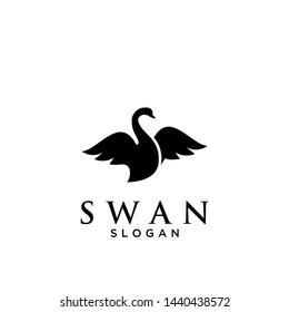 Black Swan Logo Icon Design Vector Illustration