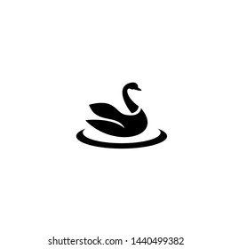 black swan logo icon design vector illustration