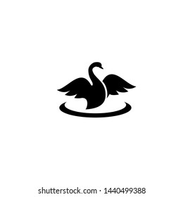 black swan logo icon design vector illustration
