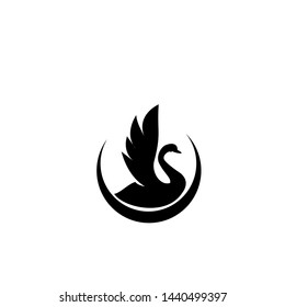 black swan logo icon design vector illustration