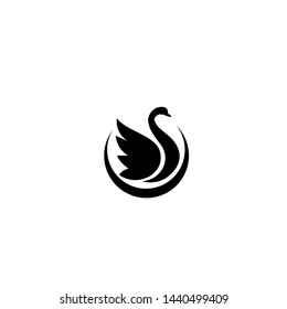 black swan logo icon design vector illustration