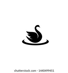 black swan logo icon design vector illustration