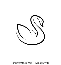 black swan logo icon vector, trendy minimalistic logo