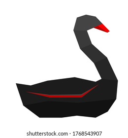 Ilustración vectorial de estilo de polo del logotipo del cisne negro