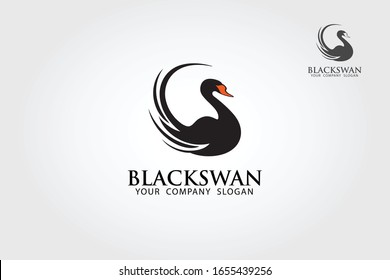 Plantilla de logotipo de cisne negro. Excelente logo, simple y único.