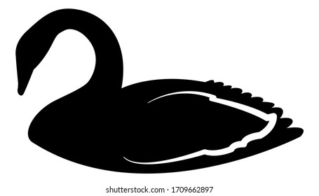 Black swan logo vector isolated on white background. Black swan stock illustration
