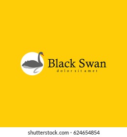 Black Swan Logo Vector Template