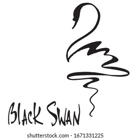 Black Swan Metaphor Of Unpredictable Events, Graphics And Lettering