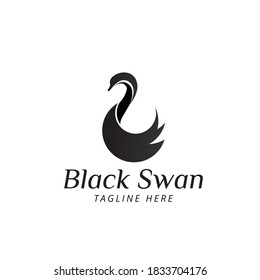 Black Swan Minimalist Logo vector