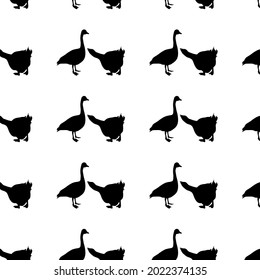 Black swan patterns on white background, vector, decor, decorative, design, design, textile, fabric, cover, napkin