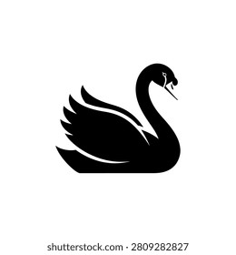 Black swan silhouette side profile