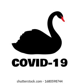 Black swan symbol of an emergency. Coronavirus cause global crisis. World epidemic