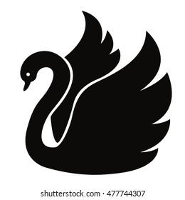 Black Swan. Vector Icon