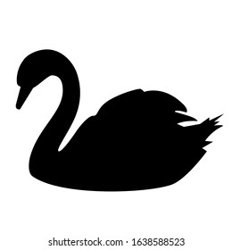Black swan vector icon isolated on white background