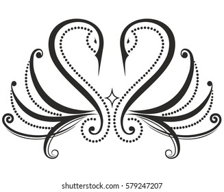 Black swans on white background