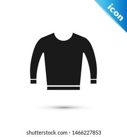 Black Sweater icon isolated on white background. Pullover icon.  Vector Illustration