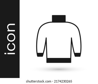 Black Sweater icon isolated on white background. Pullover icon. Sweatshirt sign.  Vector