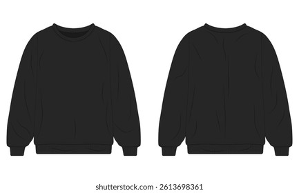 Black Sweatshirt Front and Back View